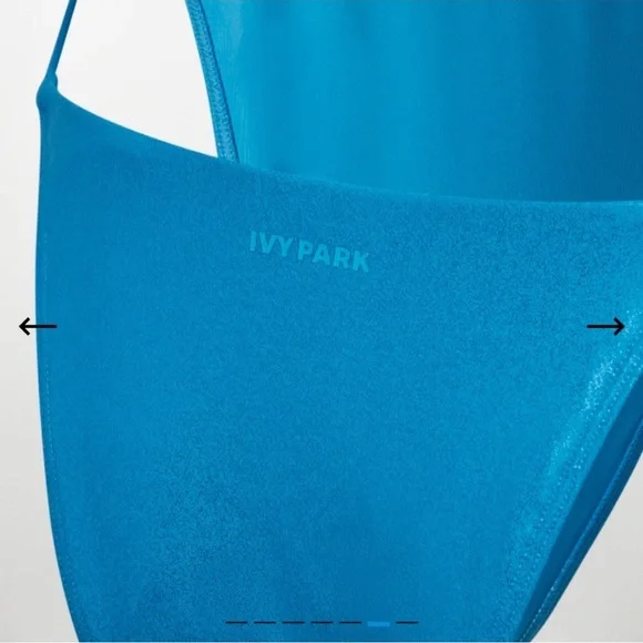 Rare!!!  IVY PARK adidas metallic glitter aqua turquoise teal swimsuit s… - Picture 8 of 10
